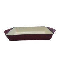 Baking Tray Enamel Coated Rectangular Cast Iron Dish Pan