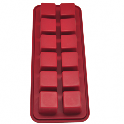 High quality rectangle shape 12 piece holes food grade silicone ice tray mold