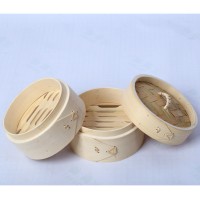 Hot Sale High Quality Handmade Eco-friendly Bamboo&Wood steamer, Durable cookware Round Food Steamers for kitchen