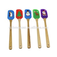 ZY-E3093 Newly Christmas items silicone spatulas set embossed design