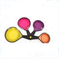 Best Selling Colorful 4pcs Collapsible Silicone Measuring Cups and Spoons Set