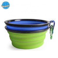 Collapsible pet dog feeding bowl travel silicone bowl