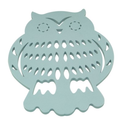 FDA  non-stick  Cute owl shape  silicone bowl mat pet bowl mat cartoon cup mat