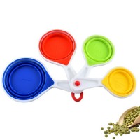 Portable food grade silicone collapsible measuring cups and measuring spoons