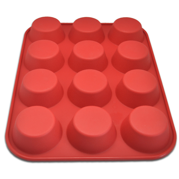 12 holes no stick silicone baking pan round muffin pan baking tray cookie biscuit chocolate mold