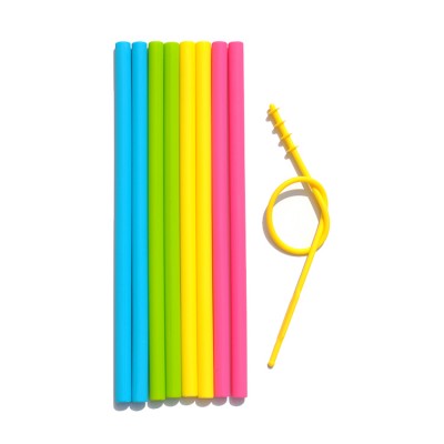 Reusable Silicone Drinking Straws with Cleaning Brushes